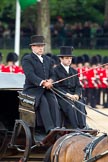 The Major General's Review 2011: The first of the two barouche carriages that would bring members of the Royal Family onto Horse Guards Parade before the Royal Procession..
Horse Guards Parade, Westminster,
London SW1,
Greater London,
United Kingdom,
on 28 May 2011 at 10:50, image #87