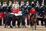 The Major General's Review 2011: The 'Royal Procession' passing behind the Field Officer. In front, the Brigade Major, Lieutenant Colonel A P Speed, followed by four Troopers of The Life Guards..
Horse Guards Parade, Westminster,
London SW1,
Greater London,
United Kingdom,
on 28 May 2011 at 11:02, image #116