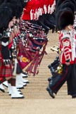 The Major General's Review 2011: Marching. The Massed Bands, the Pipers of the Scots Guards following the Drummers, marching to the right, and a guard division marching to the left..
Horse Guards Parade, Westminster,
London SW1,
Greater London,
United Kingdom,
on 28 May 2011 at 11:31, image #196