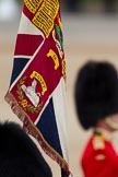 The Major General's Review 2011: A close up view of that glorious Regimental Colour of the 1st Battalion Scots Guards; which – along with the Queen’s Colour which will be Trooped on 11 June – was presented to the Battalion on 26 April 2002. Notable on the Scots Guards Colour is the Sphinx and the Battle Honour Egypt..
Horse Guards Parade, Westminster,
London SW1,
Greater London,
United Kingdom,
on 28 May 2011 at 11:35, image #204