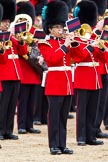 The Major General's Review 2011: Massed Bands playing, in front a trombonist grom the Band of the Irish Guards..
Horse Guards Parade, Westminster,
London SW1,
Greater London,
United Kingdom,
on 28 May 2011 at 11:39, image #214