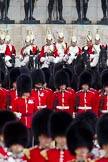 The Major General's Review 2011: No. 3 Guard, F Company Scots Guards. Behind them, The Life Guards of the Household Cavalry in front of the Guards Memorial..
Horse Guards Parade, Westminster,
London SW1,
Greater London,
United Kingdom,
on 28 May 2011 at 11:51, image #233