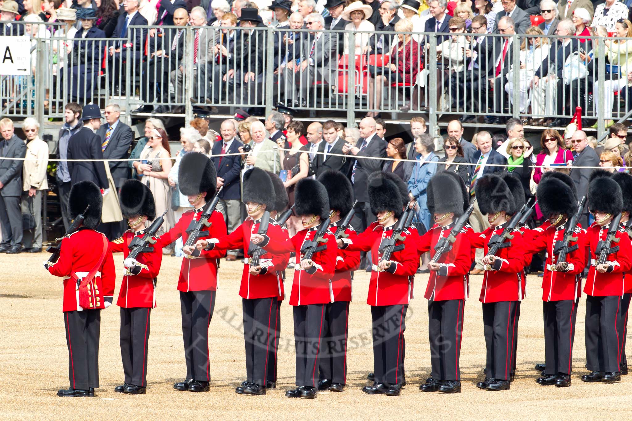 Trooping the Colour 2011: No. 6 Guard, No. 7 Company,  Coldstream Guards..
Horse Guards Parade, Westminster,
London SW1,
Greater London,
United Kingdom,
on 11 June 2011 at 10:26, image #34
