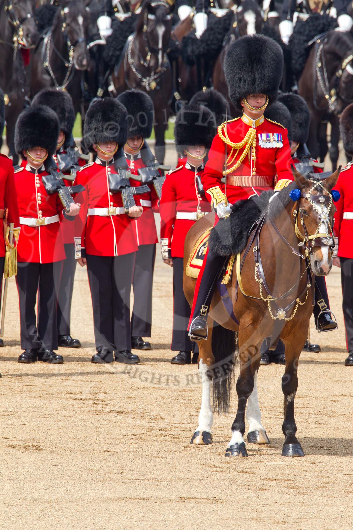Trooping the Colour 2011: The Field Officer, Lieutenant Colonel Lincoln P M Jopp, observing the Trooping of the Colour..
Horse Guards Parade, Westminster,
London SW1,
Greater London,
United Kingdom,
on 11 June 2011 at 11:29, image #219