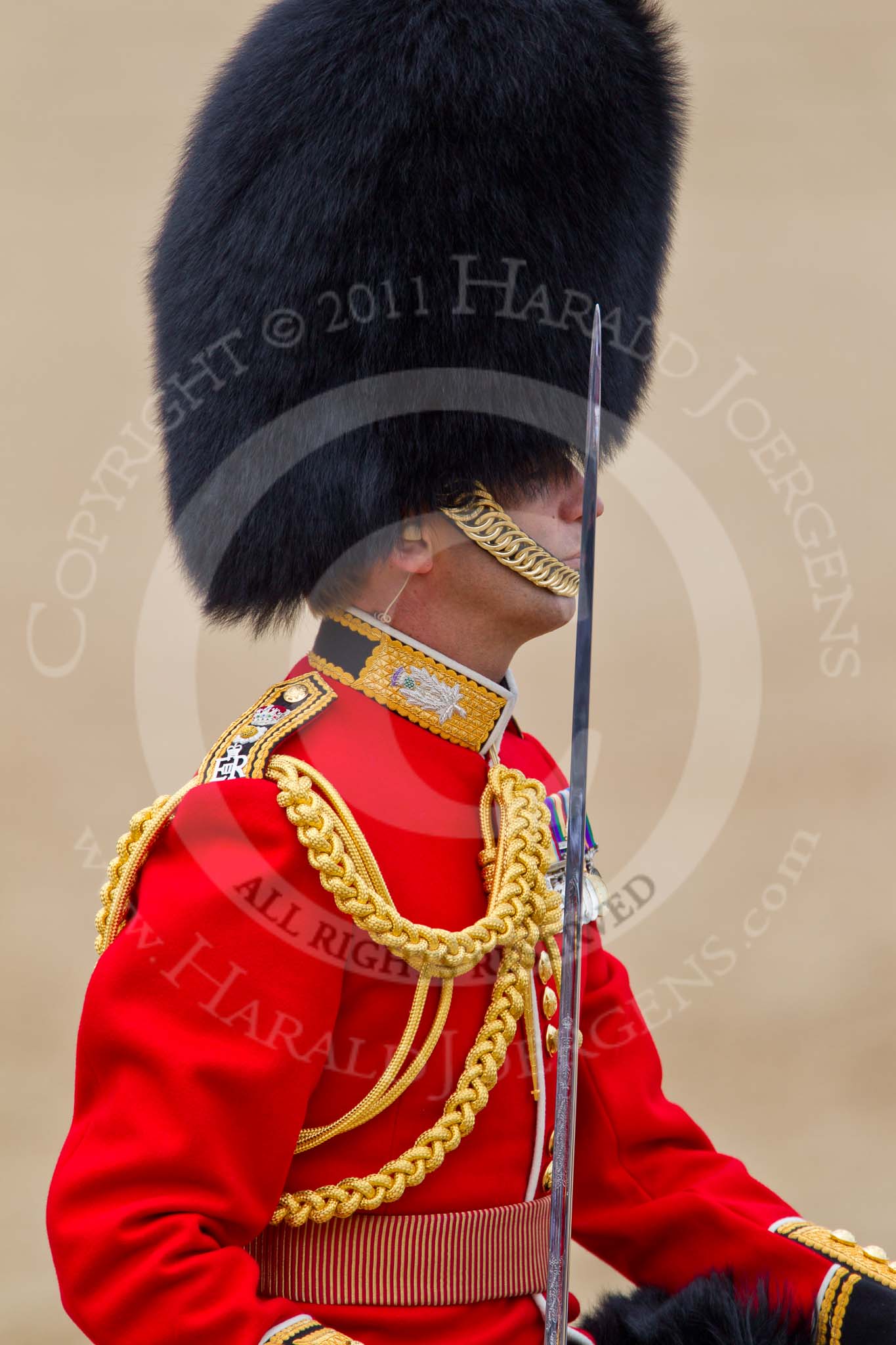 Trooping the Colour 2011: Close-up of The Field Officer, Lieutenant Colonel Lincoln P M Jopp..
Horse Guards Parade, Westminster,
London SW1,
Greater London,
United Kingdom,
on 11 June 2011 at 11:46, image #292