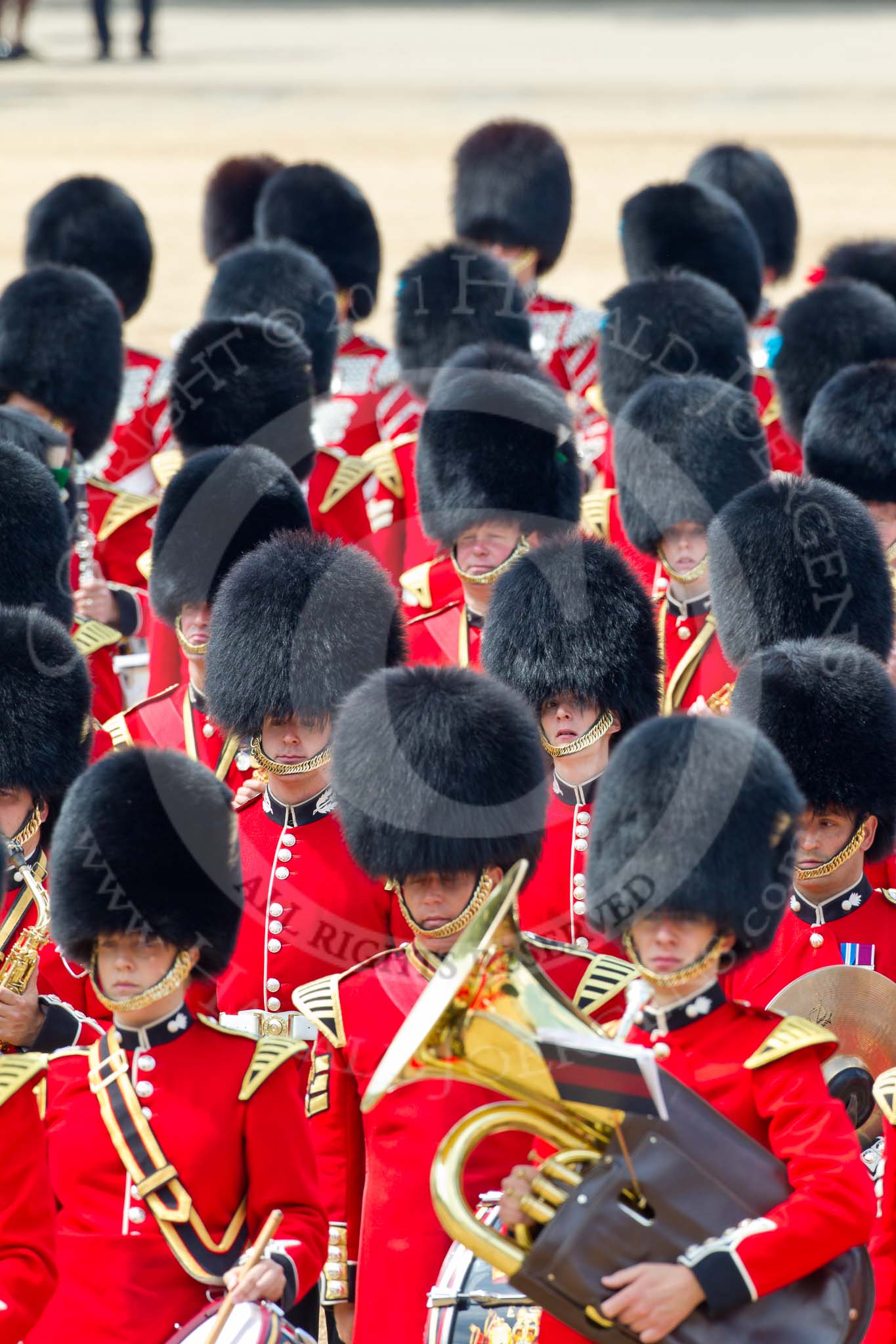 Trooping the Colour 2011: Musicians of the Band of the Grenadier Guards..
Horse Guards Parade, Westminster,
London SW1,
Greater London,
United Kingdom,
on 11 June 2011 at 11:53, image #312