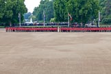 Trooping the Colour 2011: Horse Guards Parade at 'Trooping the Colour' 2011, with St. James's Park, with lake and water feature, in the background. 
From the left - No.1 Guard (Escort for the Colour), 1st Battalion Scots Guards,  followed by No. 2 Guard (B Company Scots Guards).
Horse Guards Parade, Westminster,
London SW1,
Greater London,
United Kingdom,
on 11 June 2011 at 10:36, image #61