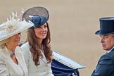 Trooping the Colour 2011: HRH The Duchess of Cornwall, HRH The Duchess of Cambridge to her right, and HRH Prince Andrew, The Duke of York opposite..
Horse Guards Parade, Westminster,
London SW1,
Greater London,
United Kingdom,
on 11 June 2011 at 10:50, image #90