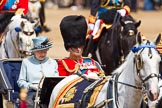 Trooping the Colour 2011: Her Majesty The Queen with Prince Philip in the ivory mounted phaeton, arriving on Horse Guards Parade..
Horse Guards Parade, Westminster,
London SW1,
Greater London,
United Kingdom,
on 11 June 2011 at 10:59, image #127
