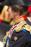 Trooping the Colour 2011: Close-up of HRH Princess Anne, the Princess Royal, Colonel Blues and Royals (Royal Horse Guards and 1st Dragoons)..
Horse Guards Parade, Westminster,
London SW1,
Greater London,
United Kingdom,
on 11 June 2011 at 11:02, image #148