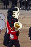 Trooping the Colour 2011: The Massed Bands during the March Past in slow time..
Horse Guards Parade, Westminster,
London SW1,
Greater London,
United Kingdom,
on 11 June 2011 at 11:32, image #224