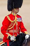Trooping the Colour 2011: Close-up of The Field Officer, Lieutenant Colonel Lincoln P M Jopp..
Horse Guards Parade, Westminster,
London SW1,
Greater London,
United Kingdom,
on 11 June 2011 at 11:40, image #255