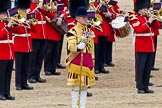 Trooping the Colour 2011: Drum Major Alan Harvey, Irish Guards, leading the Band of the Scots Guards..
Horse Guards Parade, Westminster,
London SW1,
Greater London,
United Kingdom,
on 11 June 2011 at 11:49, image #297