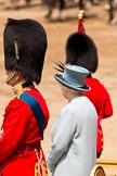 Trooping the Colour 2011: HRH Prince Philip, The Duke of Edinburgh, and HM The Queen standing on the saluting base during the Ride Past..
Horse Guards Parade, Westminster,
London SW1,
Greater London,
United Kingdom,
on 11 June 2011 at 12:00, image #367