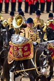 Trooping the Colour 2011: One of the two kettle drummers of the Band of The Life Guards during the Ride Past..
Horse Guards Parade, Westminster,
London SW1,
Greater London,
United Kingdom,
on 11 June 2011 at 12:00, image #368