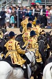 Trooping the Colour 2011: The Mounted Bands of the Household Cavalry during the March Past..
Horse Guards Parade, Westminster,
London SW1,
Greater London,
United Kingdom,
on 11 June 2011 at 12:00, image #373