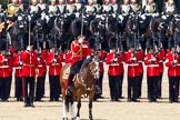 Trooping the Colour 2011: The Field Officer, Lieutenant Colonel Lincoln P M Jopp, saluting, and No. 2 Guard saluting, as they got permission by HM The Queen to march off..
Horse Guards Parade, Westminster,
London SW1,
Greater London,
United Kingdom,
on 11 June 2011 at 12:01, image #379