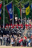 Trooping the Colour 2011: Marching off - the Household Cavalry, here The Life Guards, with the white pumes, followed by the Blues and Royals (red plumes) leaving Horse Guards Parade towards The Mall..
Horse Guards Parade, Westminster,
London SW1,
Greater London,
United Kingdom,
on 11 June 2011 at 12:08, image #399