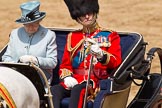 Trooping the Colour 2011: HM The Queen and HRH Prince Philip, The Duke of Edinburgh, HM The Queen back in the ivory mounted phaeton..
Horse Guards Parade, Westminster,
London SW1,
Greater London,
United Kingdom,
on 11 June 2011 at 12:09, image #406