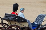 Trooping the Colour 2011: HM The Queen and HRH Prince Philip, The Duke of Edinburgh, in the ivory mounted phaeton, leaving the parade ground..
Horse Guards Parade, Westminster,
London SW1,
Greater London,
United Kingdom,
on 11 June 2011 at 12:10, image #414