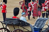 Trooping the Colour 2011: HM The Queen and HRH Prince Philip, The Duke of Edinburgh, in the ivory mounted phaeton, leaving the parade ground..
Horse Guards Parade, Westminster,
London SW1,
Greater London,
United Kingdom,
on 11 June 2011 at 12:10, image #415