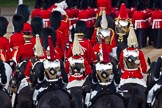 Trooping the Colour 2011: The rear part of the Royal Procession, followed by four troopers of The Life guards, and four troppers of The Blues and Royals, leaving Horse Guards Parade towards The Mall at the end of the event..
Horse Guards Parade, Westminster,
London SW1,
Greater London,
United Kingdom,
on 11 June 2011 at 12:12, image #432