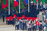 Trooping the Colour 2011: The last group of guardsmen to leave te parade ground at the end of the event, No. 6 Guard, No. 7 Company, Coldstream Guards..
Horse Guards Parade, Westminster,
London SW1,
Greater London,
United Kingdom,
on 11 June 2011 at 12:13, image #437