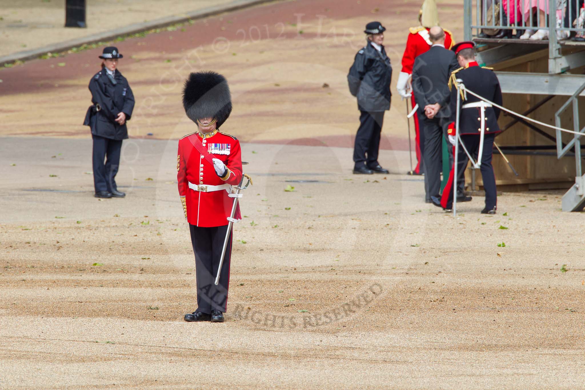 The Colonel's Review 2012: Garrison Sergeant Major 'Billy' Mott at the North Eastern corner of Horse Guards Parade..
Horse Guards Parade, Westminster,
London SW1,

United Kingdom,
on 09 June 2012 at 10:18, image #39