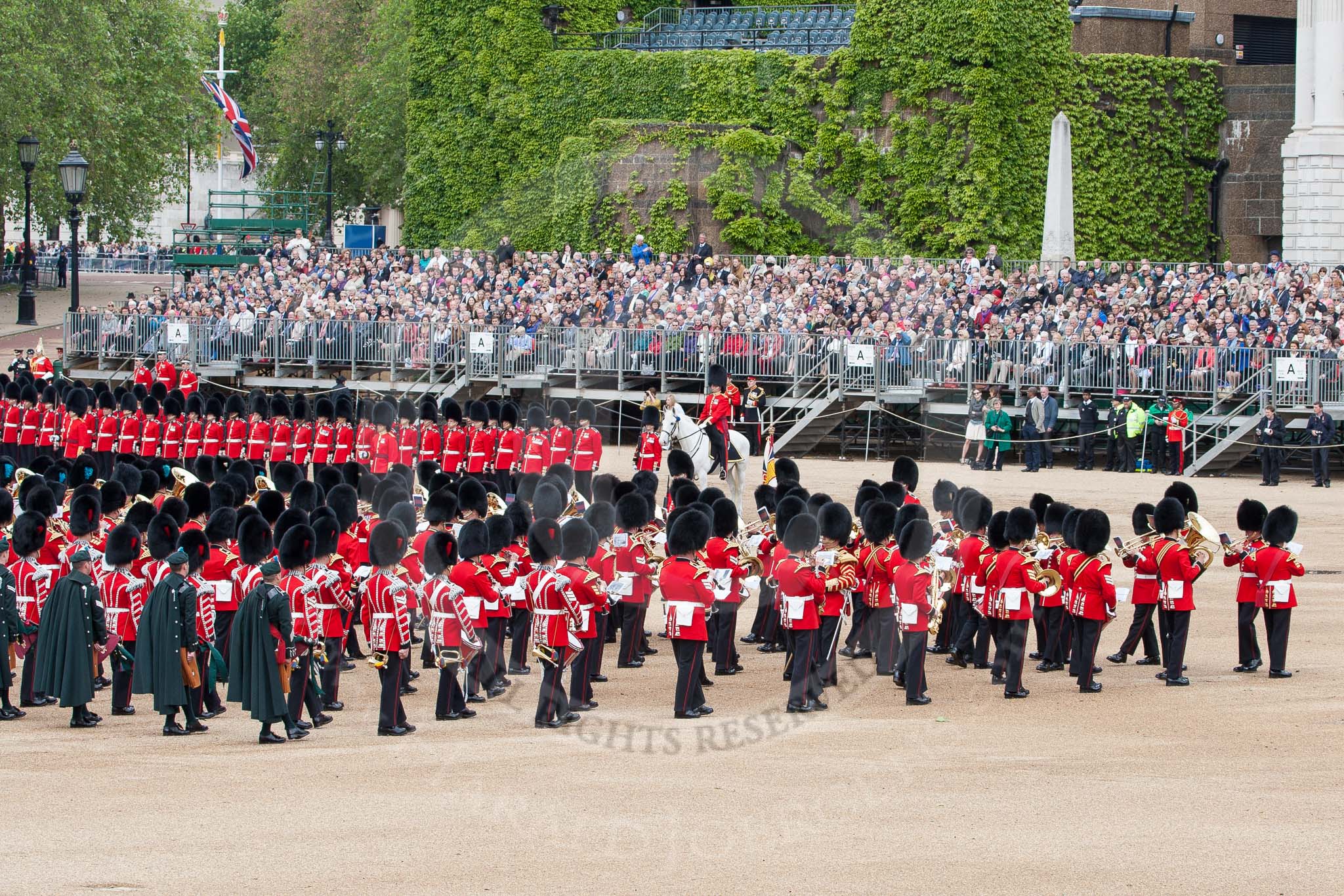 The Colonel's Review 2012: Massed Bands marching during the Massed Bands Troop..
Horse Guards Parade, Westminster,
London SW1,

United Kingdom,
on 09 June 2012 at 11:08, image #216