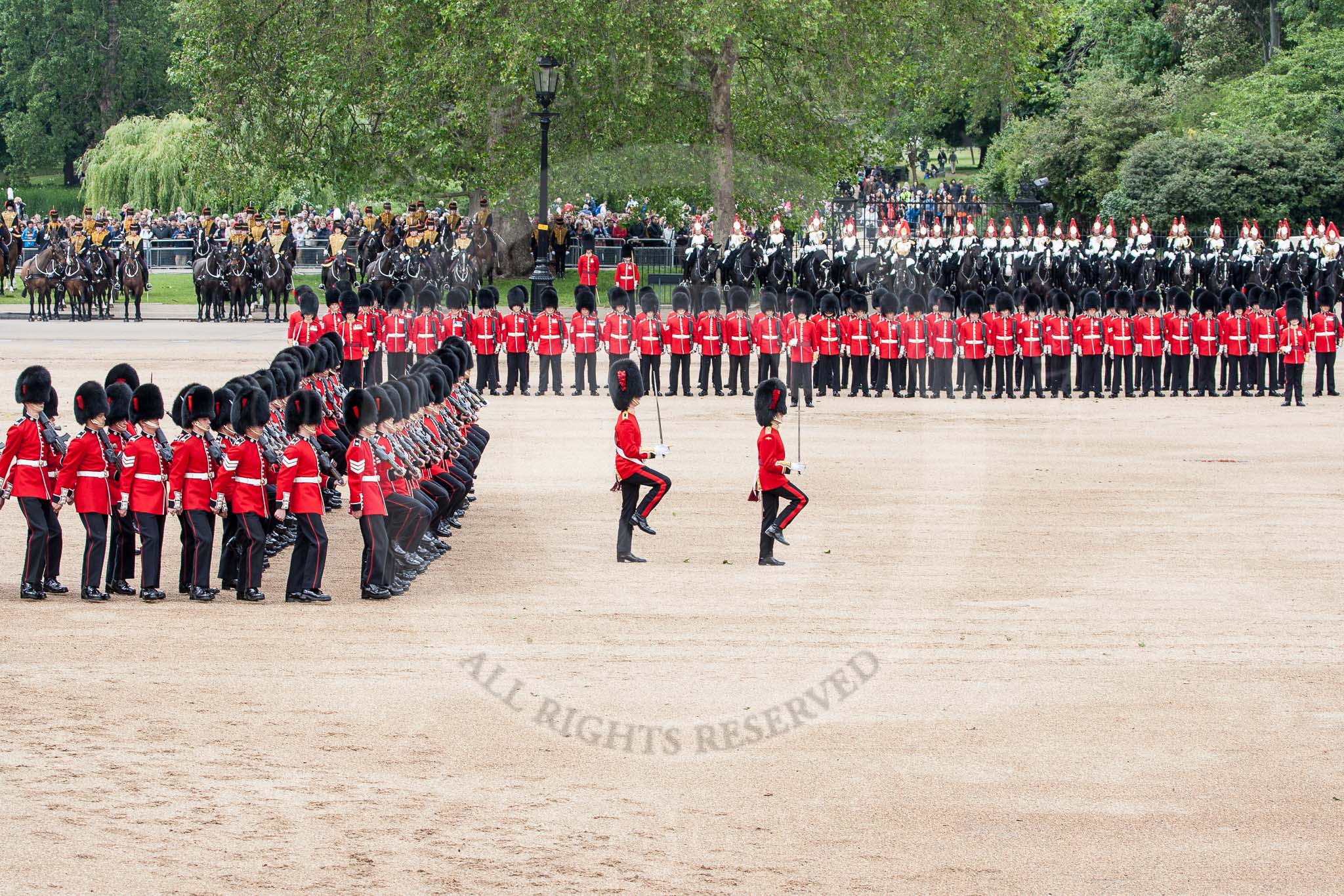 The Colonel's Review 2012: No. 1 Guard (Escort for the Colour), 1st Battalion Coldstream Guards, getting ready for the Collection of the Colour..
Horse Guards Parade, Westminster,
London SW1,

United Kingdom,
on 09 June 2012 at 11:15, image #254