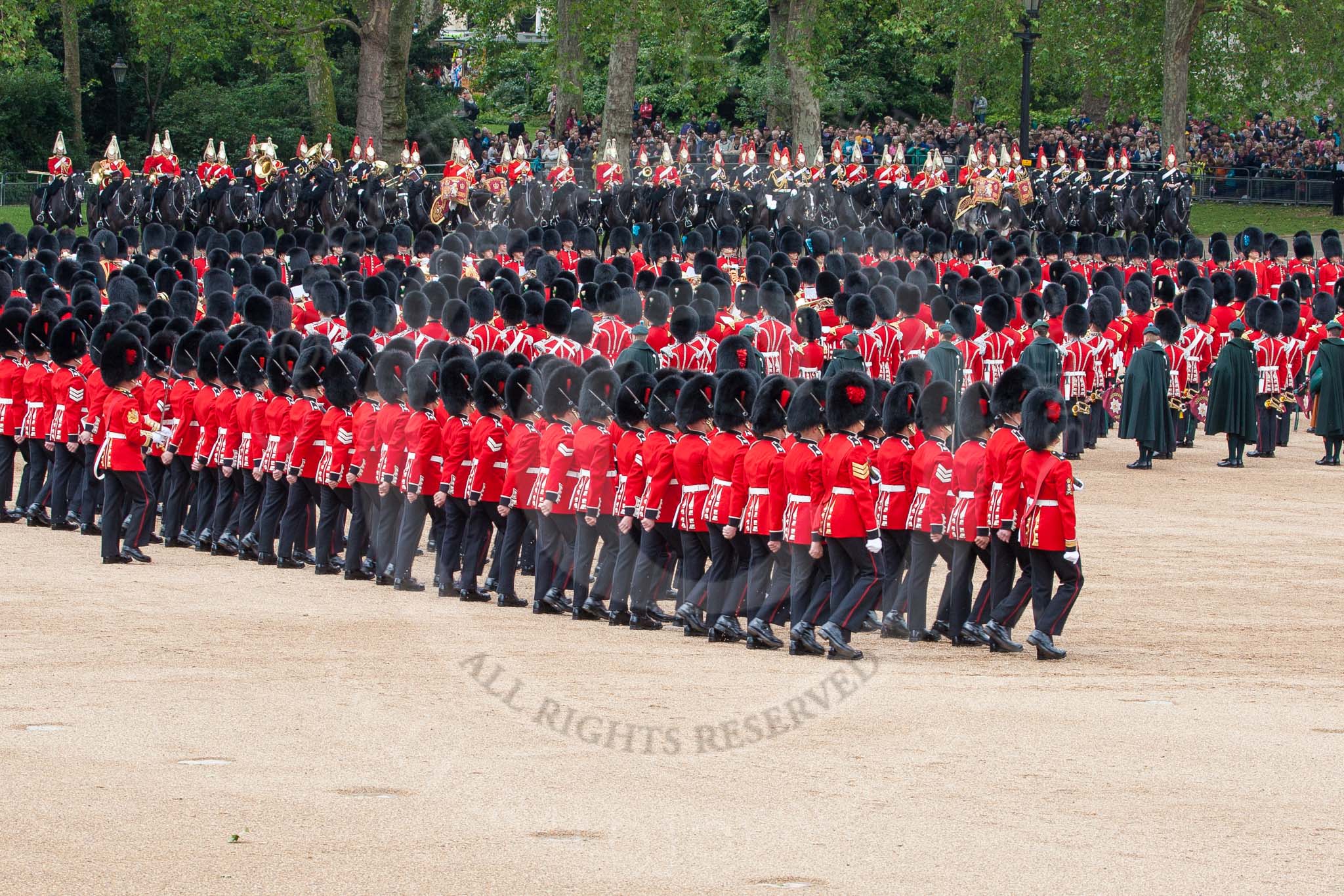 The Colonel's Review 2012: No. 1 Guard (Escort for the Colour), 1st Battalion Coldstream Guards, getting ready for the Collection of the Colour..
Horse Guards Parade, Westminster,
London SW1,

United Kingdom,
on 09 June 2012 at 11:15, image #258