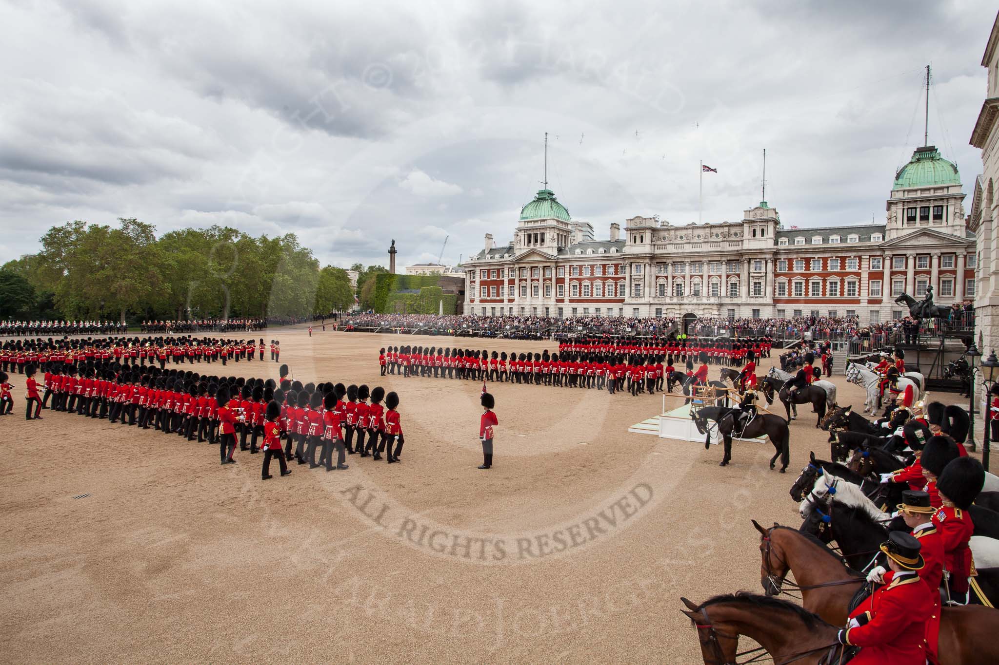 The Colonel's Review 2012: The March Past, an overview of Horse Guards Parade..
Horse Guards Parade, Westminster,
London SW1,

United Kingdom,
on 09 June 2012 at 11:43, image #342
