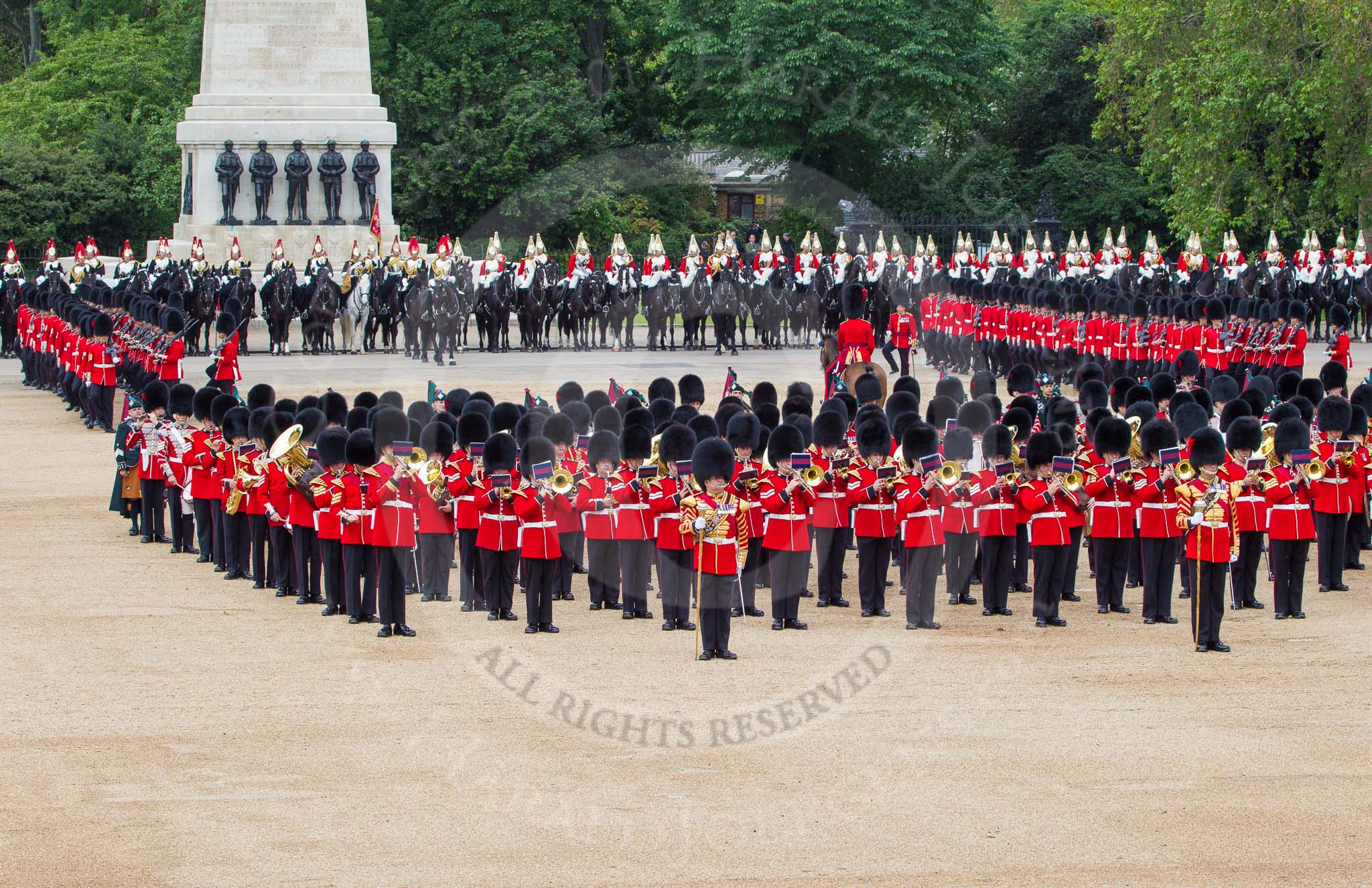 The Colonel's Review 2012: The March Past - No. 2 and No. 3 Guard, in front the Massed Bands..
Horse Guards Parade, Westminster,
London SW1,

United Kingdom,
on 09 June 2012 at 11:47, image #355