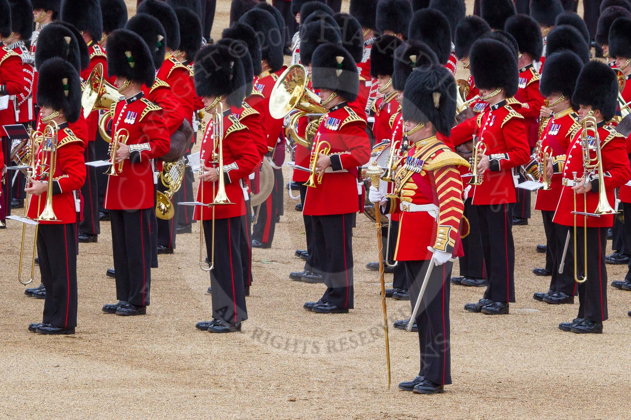 The Colonel's Review 2012: Senior Drum Major, M Betts, Grenadier Guards, with the Band of the Welsh Guards...
Horse Guards Parade, Westminster,
London SW1,

United Kingdom,
on 09 June 2012 at 11:48, image #367