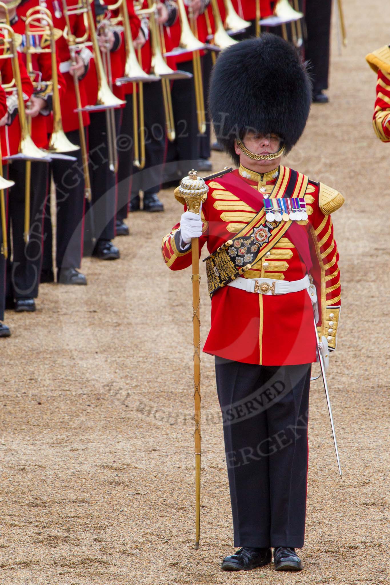 The Colonel's Review 2012: Drum Major Stephen Staite, Grenadier Guards..
Horse Guards Parade, Westminster,
London SW1,

United Kingdom,
on 09 June 2012 at 11:50, image #378
