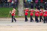 The Colonel's Review 2012: The Band of the Welsh Guards marching along the St James's Park side of Horse Guards Parade, led by Senior Drum Major M Betts, Grenadier Guards..
Horse Guards Parade, Westminster,
London SW1,

United Kingdom,
on 09 June 2012 at 10:10, image #15