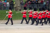 The Colonel's Review 2012: The seconds of the Massed Bands to arrive - the Band of the Scots Guards, led by Drum Major Drum Major T Taylor, No. 7 Company Coldstream Guard..
Horse Guards Parade, Westminster,
London SW1,

United Kingdom,
on 09 June 2012 at 10:14, image #28