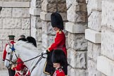 The Colonel's Review 2012: The Adjutant of the Parade, Captain F O B Wells, Coldstream Guards, about to ride onto the parade ground..
Horse Guards Parade, Westminster,
London SW1,

United Kingdom,
on 09 June 2012 at 10:25, image #59