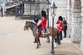 The Colonel's Review 2012: The Field Officer in Brigade Waiting, Lieutenant Colonel R C N Sergeant, Coldstream Guards, riding the experienced Burniston. On his right GSM 'Billy' Mott, Welsh Guards..
Horse Guards Parade, Westminster,
London SW1,

United Kingdom,
on 09 June 2012 at 10:38, image #100