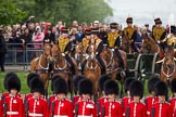 The Colonel's Review 2012: The King's Troop Royal Horse Artillery waiting on the St James's Park side of Horse Guards Parade, behind the lines of guardsmen from No. 1 and No. 2 Guard..
Horse Guards Parade, Westminster,
London SW1,

United Kingdom,
on 09 June 2012 at 10:40, image #104