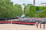 The Colonel's Review 2012: The Northern (St James's Park) side of Horse Guards Parade, with the road leading to the Mall on the left of the grandstand. On the very right of the photo: The Colour Sergeant with the two Ensigns, and the Adjutant of the parade..
Horse Guards Parade, Westminster,
London SW1,

United Kingdom,
on 09 June 2012 at 10:42, image #113