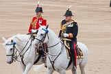 The Colonel's Review 2012: Crown Equerry and Equerry in Waiting to Her Majesty:, Colonel W T Browne in the black uniform, and Lieutenant Colonel A F Matheson of Matheson, yr..
Horse Guards Parade, Westminster,
London SW1,

United Kingdom,
on 09 June 2012 at 11:00, image #167