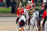 The Colonel's Review 2012: Crown Equerry and Equerry in Waiting to Her Majesty: Colonel W T Browne in the black unifor,. next to hi, Lieutenant Colonel A F Matheson of Matheson, yr, in the red uniform.
Horse Guards Parade, Westminster,
London SW1,

United Kingdom,
on 09 June 2012 at 11:04, image #194