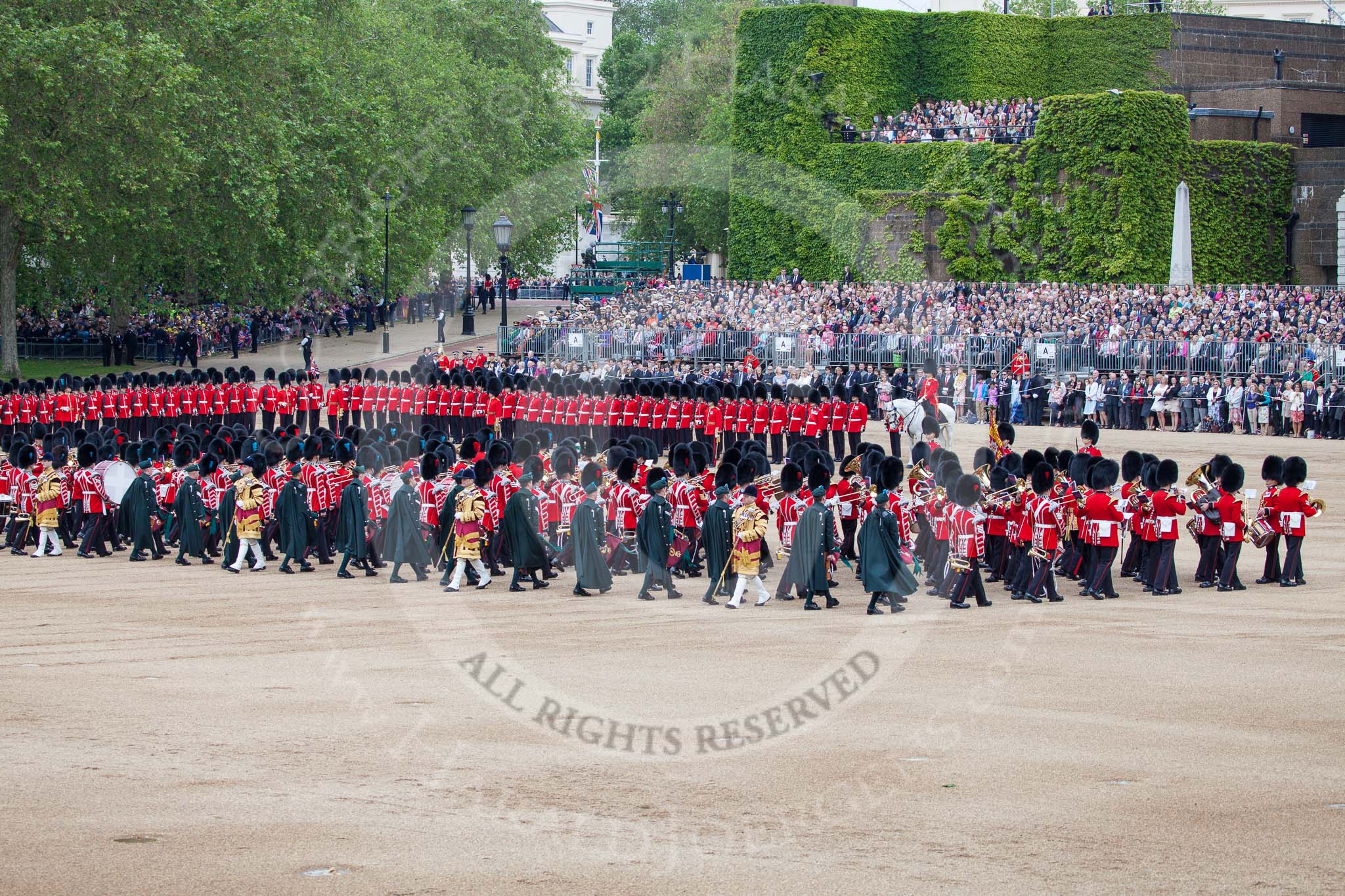 Trooping the Colour 2012: The Massed Bands Troop begins..
Horse Guards Parade, Westminster,
London SW1,

United Kingdom,
on 16 June 2012 at 11:11, image #267