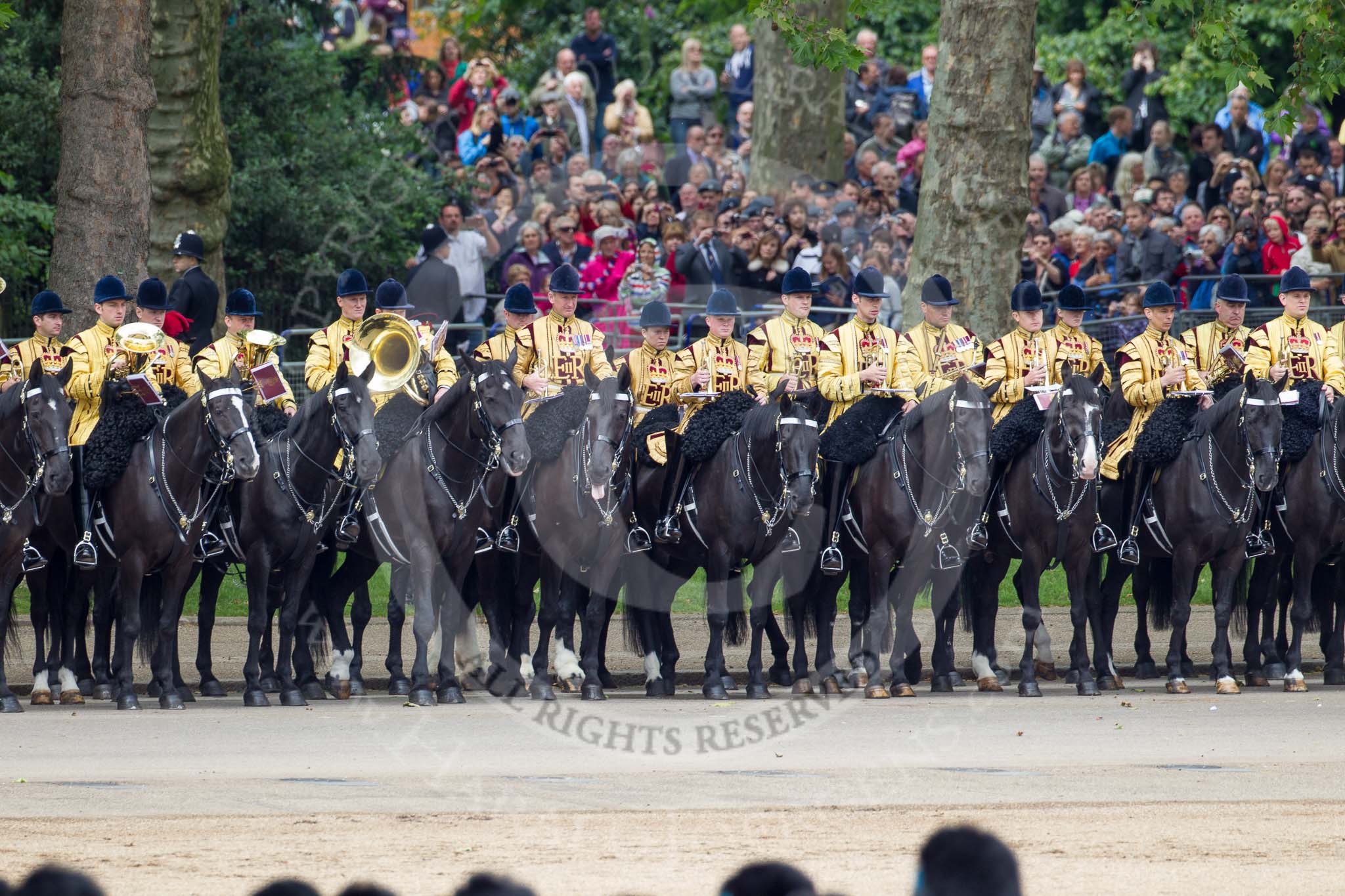 Trooping the Colour 2012: The Mounted Bands of the Household Cavalry during the March Past..
Horse Guards Parade, Westminster,
London SW1,

United Kingdom,
on 16 June 2012 at 11:41, image #462