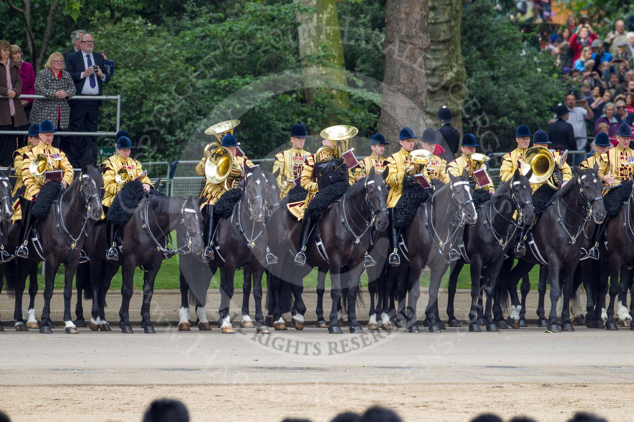 Trooping the Colour 2012: The Mounted Bands of the Household Cavalry during the March Past..
Horse Guards Parade, Westminster,
London SW1,

United Kingdom,
on 16 June 2012 at 11:41, image #463