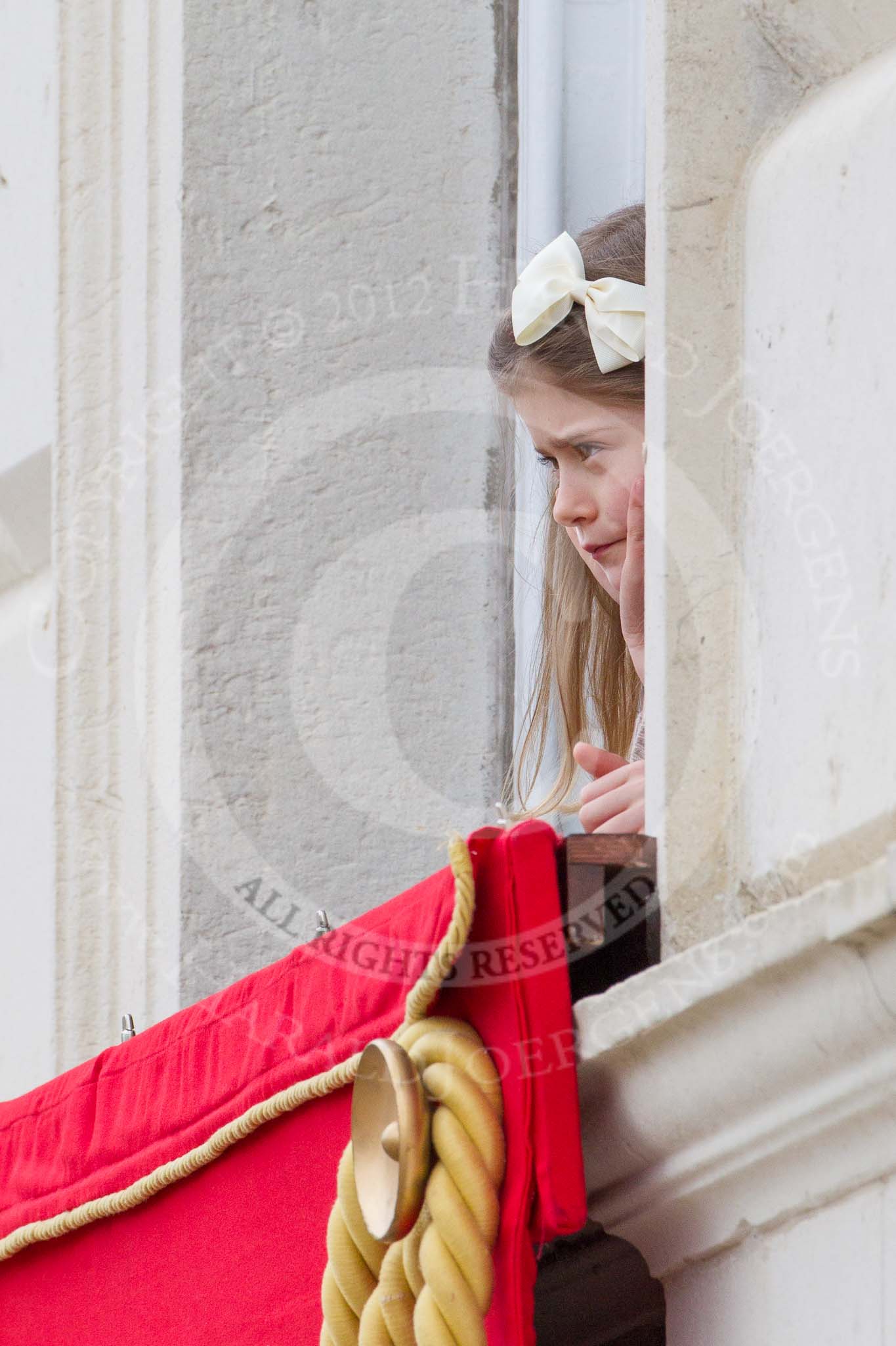 Trooping the Colour 2012: Still don't know ho the young lady is - watching the parade from the Major General's office..
Horse Guards Parade, Westminster,
London SW1,

United Kingdom,
on 16 June 2012 at 11:51, image #519