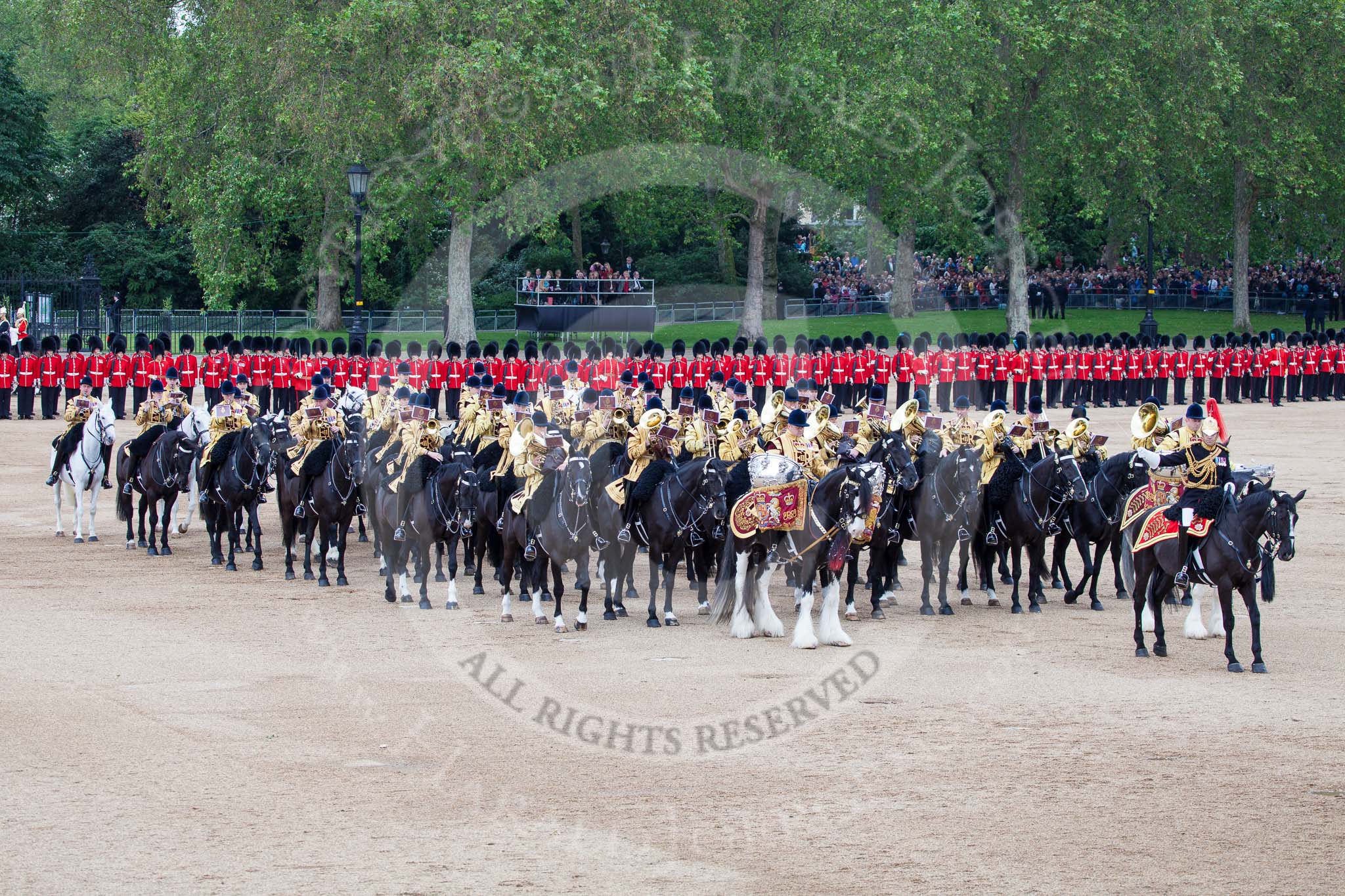 Trooping the Colour 2012: The Mounted Bands of the Household Cavalry playing during the Ride Past..
Horse Guards Parade, Westminster,
London SW1,

United Kingdom,
on 16 June 2012 at 11:54, image #536