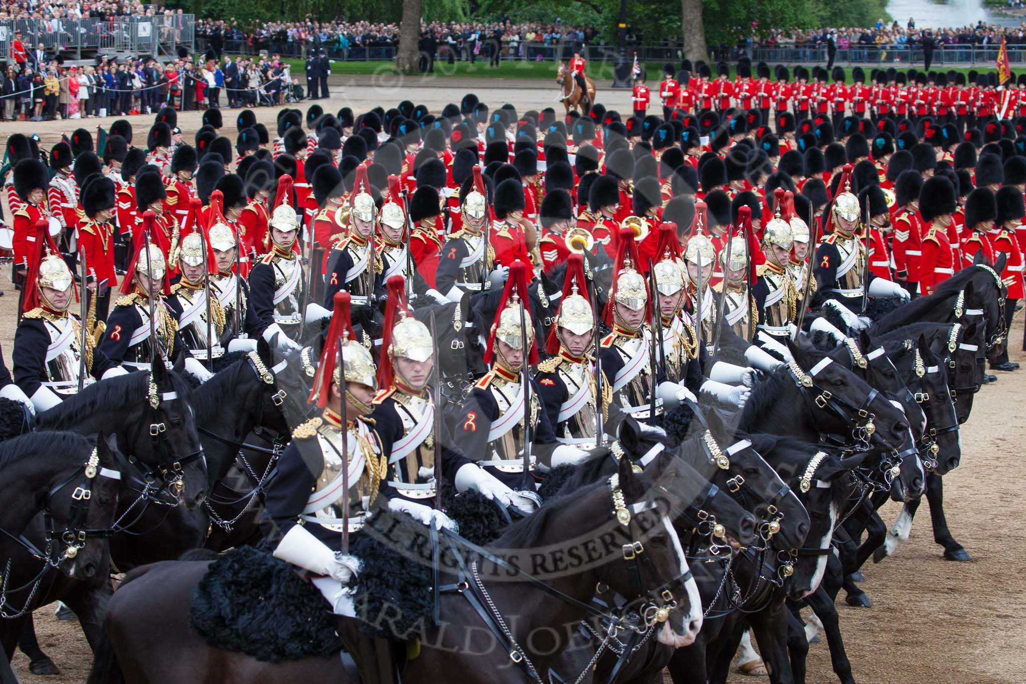 Trooping the Colour 2012: Troopers from The Blues and Royals during the Ride Past..
Horse Guards Parade, Westminster,
London SW1,

United Kingdom,
on 16 June 2012 at 11:56, image #563