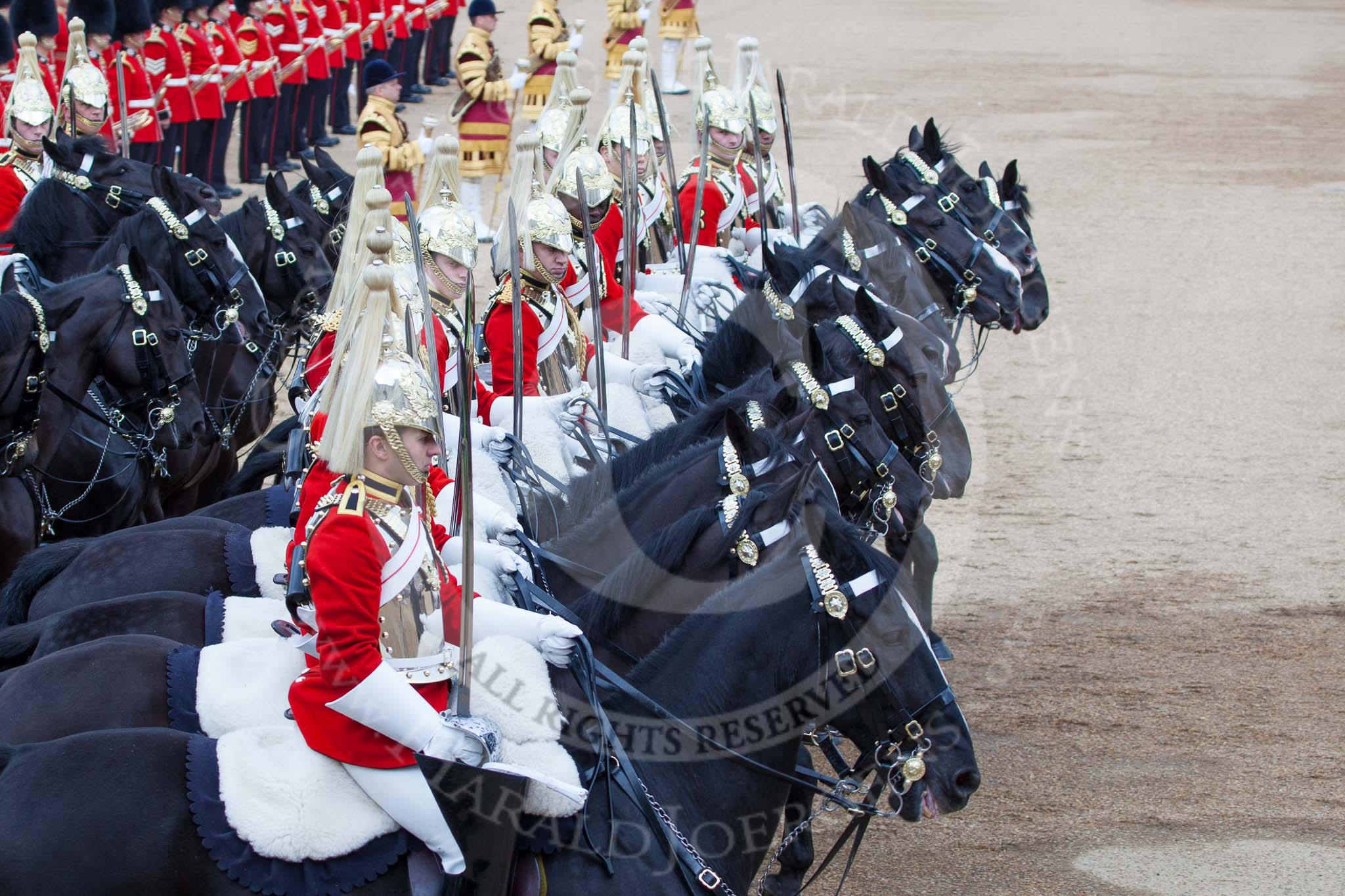 Trooping the Colour 2012: Troopers from The Life Guards during the Ride Past..
Horse Guards Parade, Westminster,
London SW1,

United Kingdom,
on 16 June 2012 at 11:56, image #568
